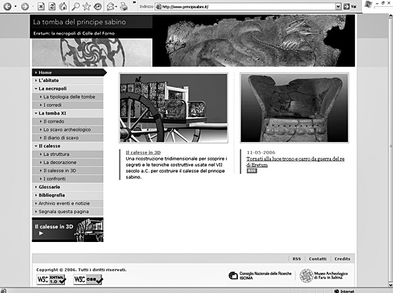 Fig. 9 – Home page of the web site http://www.principisabini.it/.