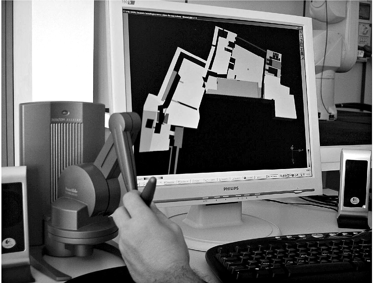 Fig. 3 – A blind person finds the well in the internal courtyard of the real castle after he had explored its corresponding zoomed virtual model.