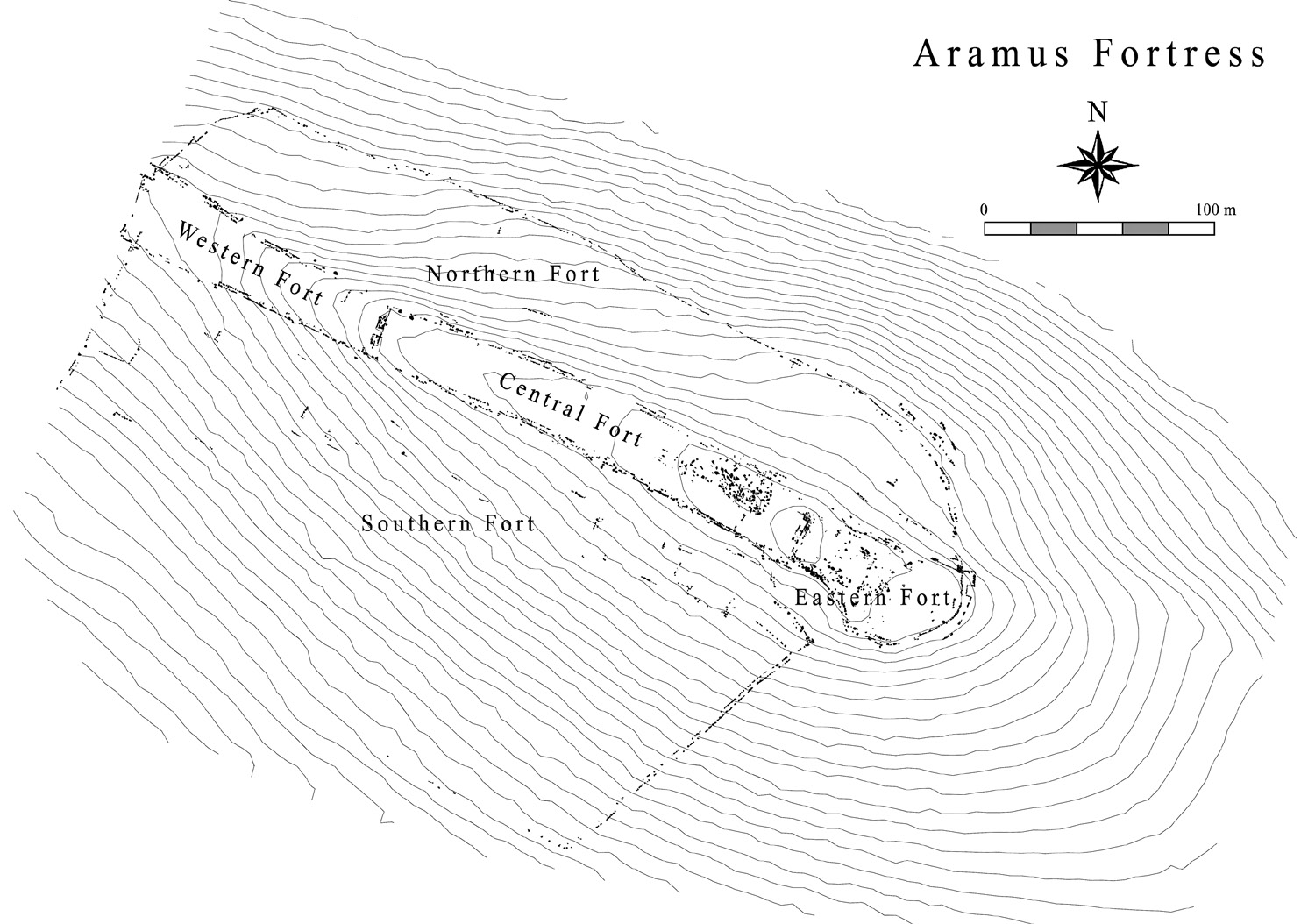 Fig. 2 – Piantina della roccaforte di Aramus.