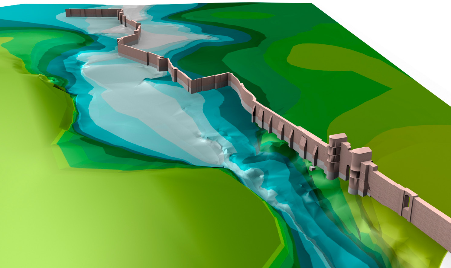 Fig. 9 – Il territorio tra Porta Maggiore e Porta Metronia, restituzione 3D dell’interfaccia non antropica.