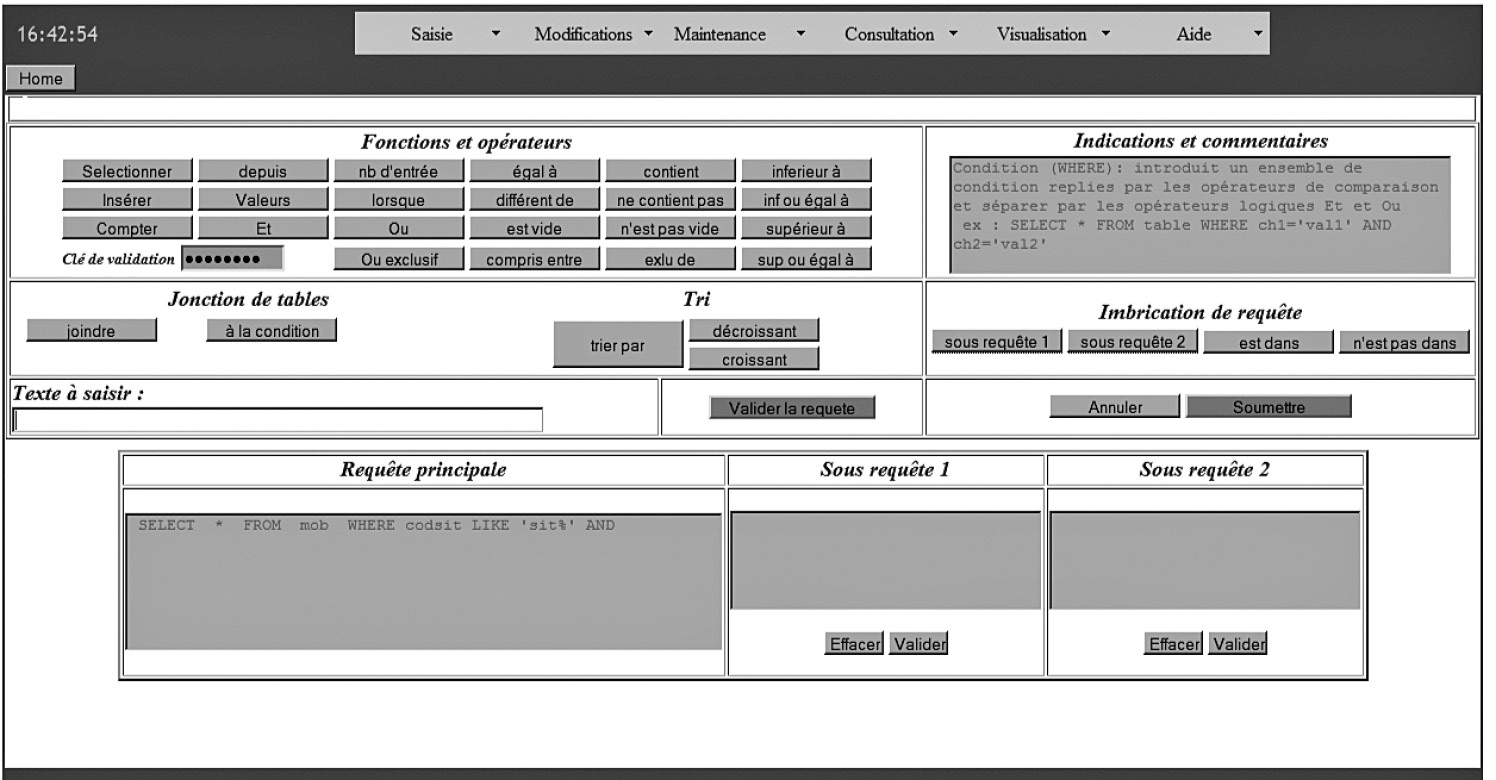 Fig. 4 – Interface de l’assistant requête.