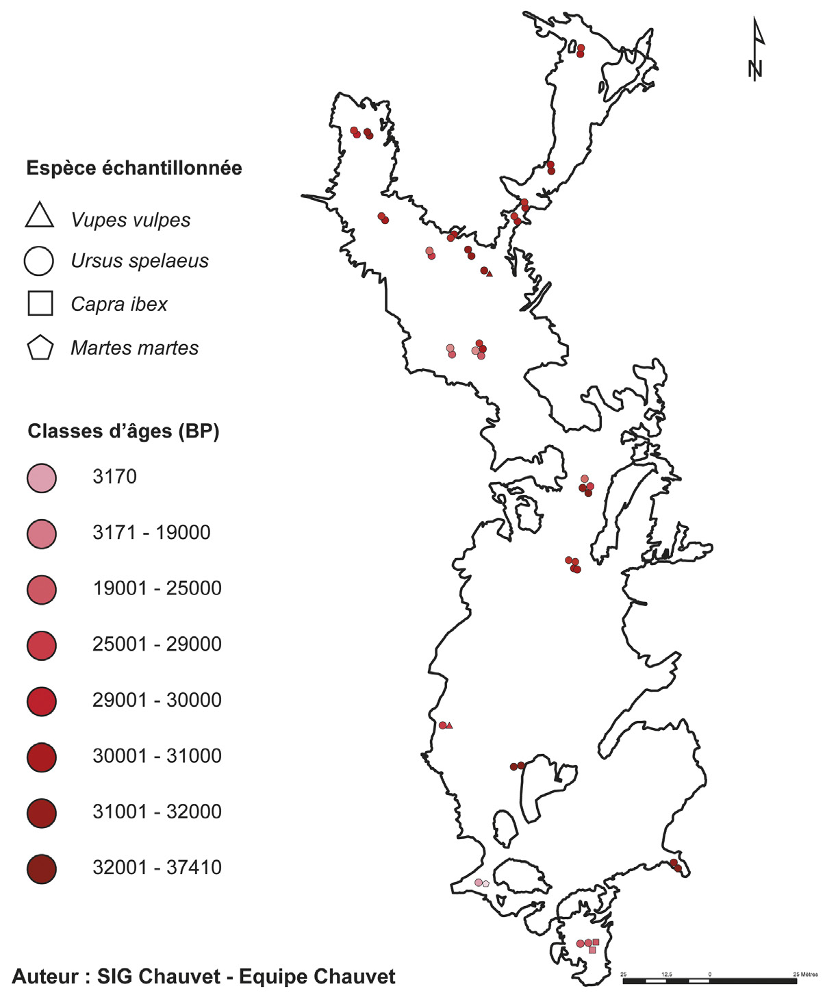 Fig. 10 – Datation des ossements de la grotte Chauvet.