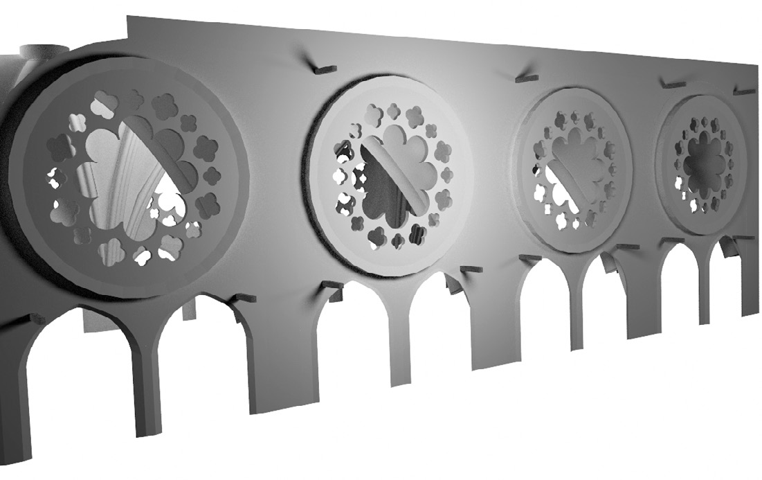 Fig. 7 – Vue en perspective du modèle 3D des parties hautes du chœur.