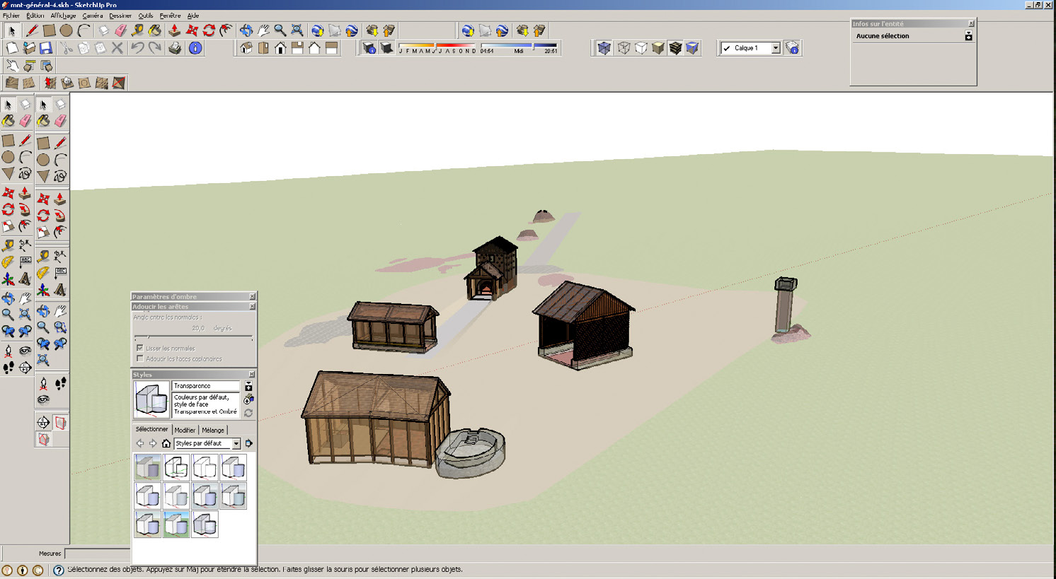 Fig. 3 – Capture d’écran du logiciel Sketchup pro 7.