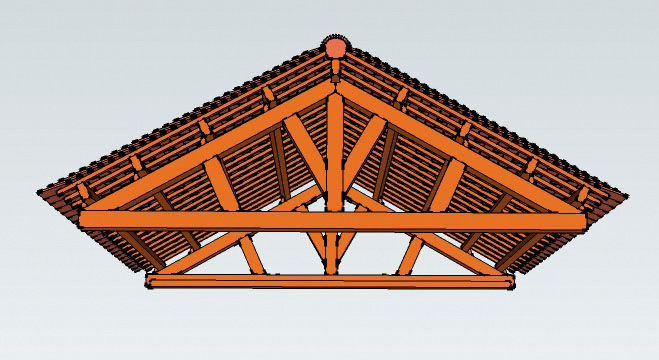 Fig. 6 – Charpente du four.