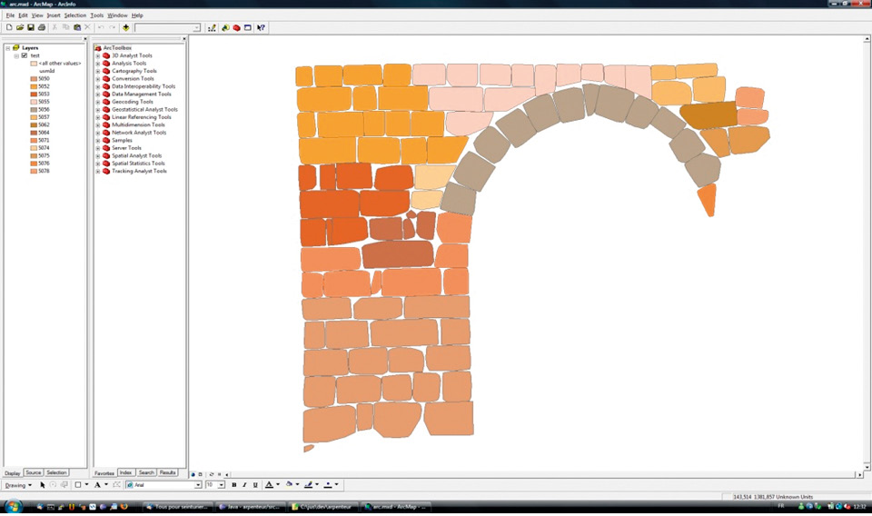 Fig. 5 – Requête de base de données exportée avec logiciel ArcGis.