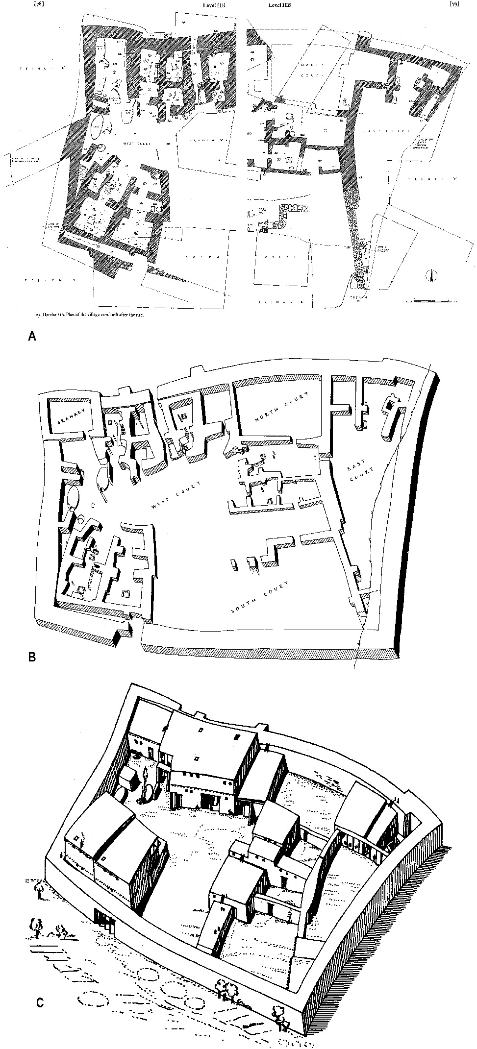 Fig. 3 – When reconstruction only considers the raised plan of the walls (Hacilar, Mellaart 1970, figg. 25-27 – J. Mellaart).