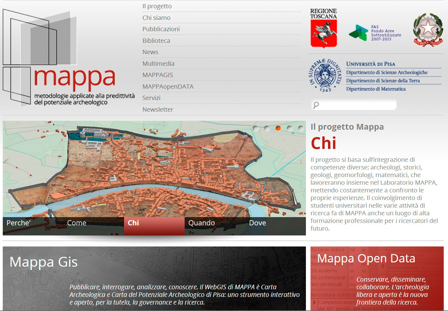 Fig. 1 – Home page del portale del Progetto MAPPA (www.mappaproject.org).