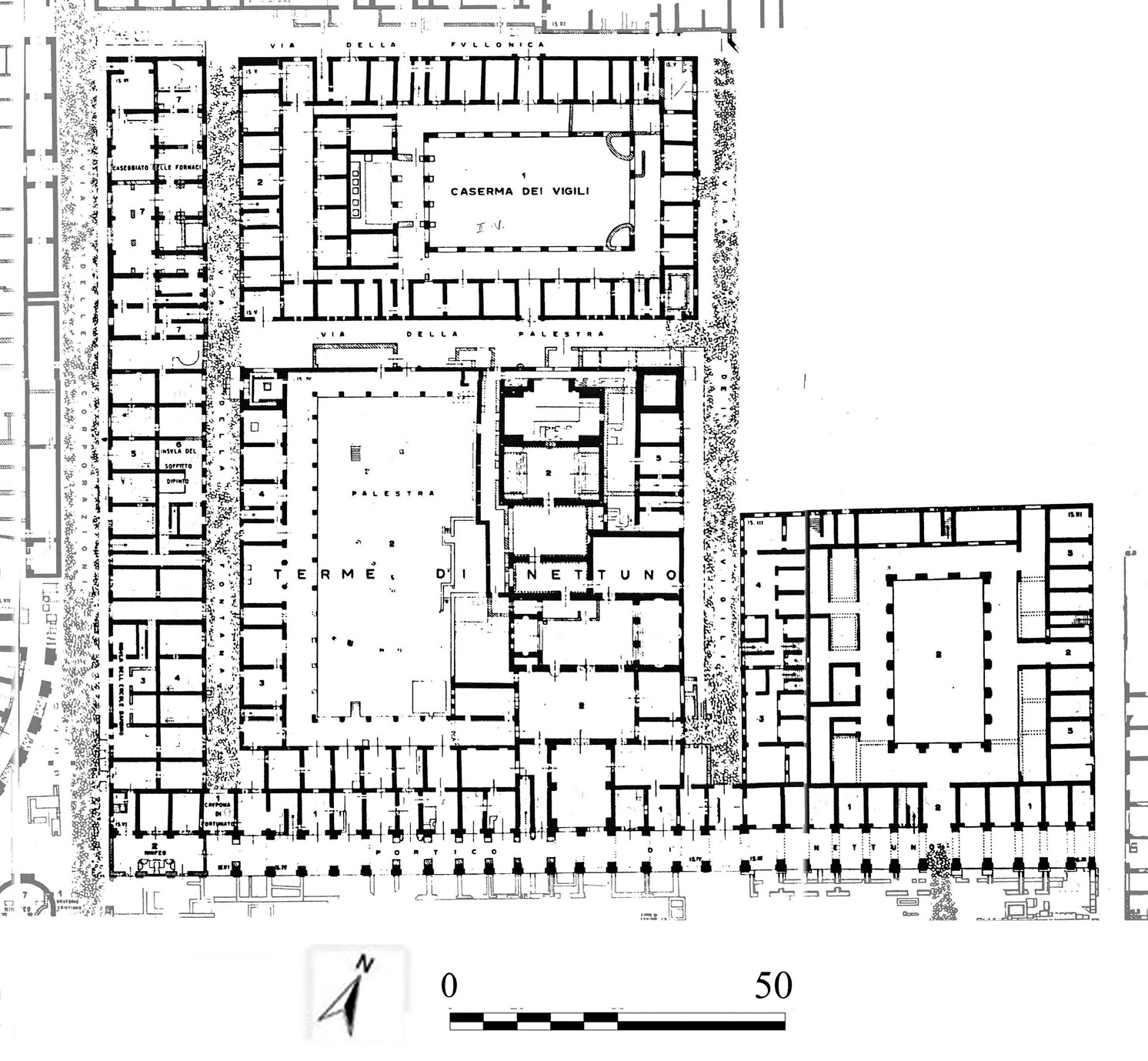 Fig. 2 – Le complexe de Neptune d’après la carte de G. Becatti.