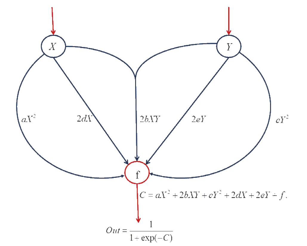 Fig. 7b – Close up of one macro hidden node of a Conic Net.