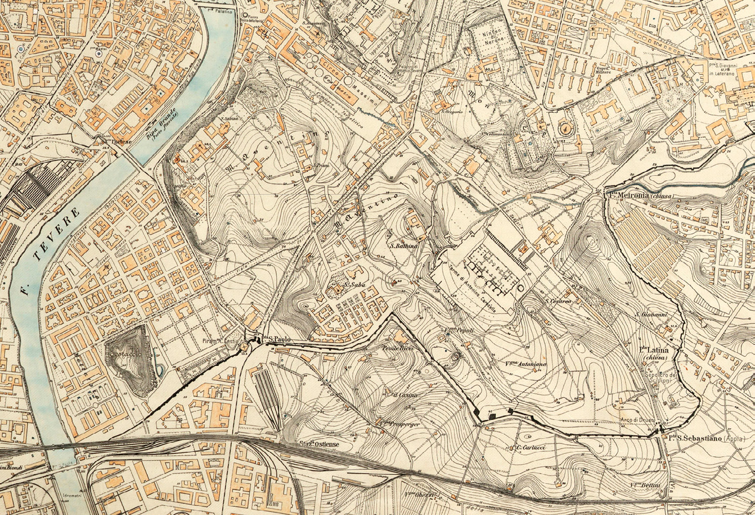 Fig. 1 – IGM, Piano topografico di Roma e suburbio, 1907-1924.