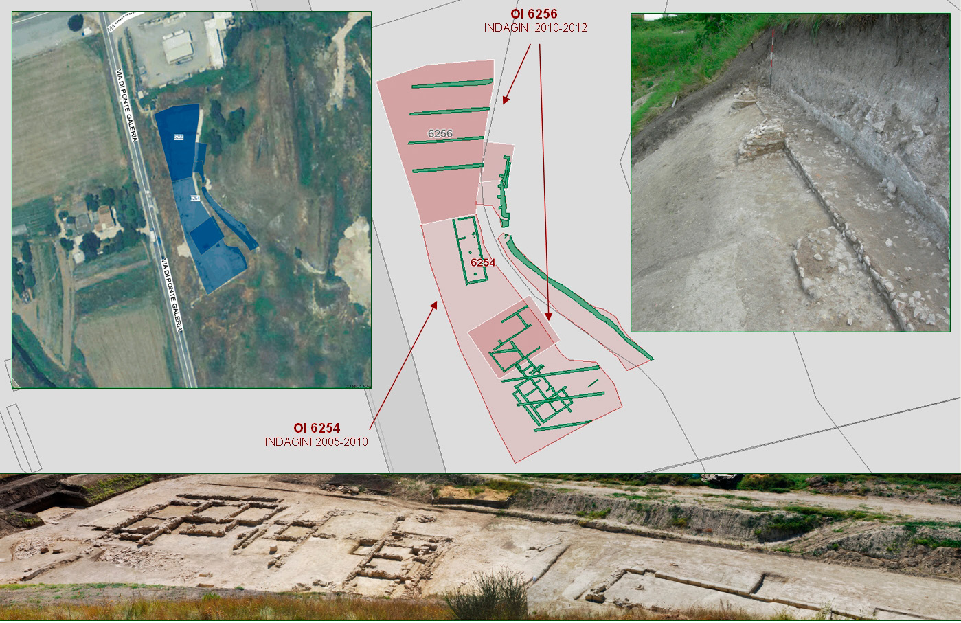 Fig. 6 – Procedure di Tutela Archeologica: insediamento arcaico-repubblicano nella zona di Ponte Galeria (elaborazione P. Gringmuth).