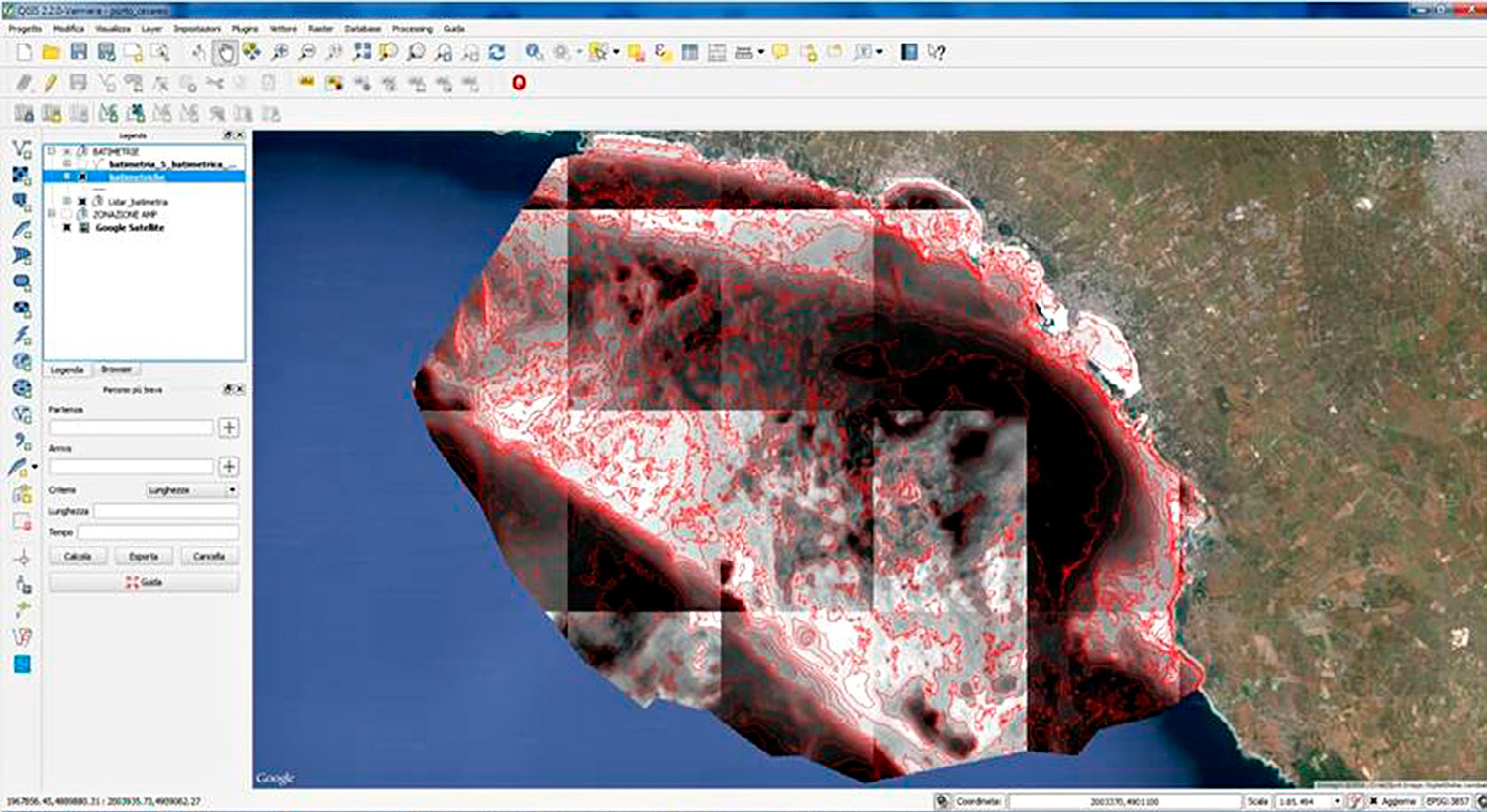 Fig. 2 – Profili longitudinali della costa ricavati dalle scansioni LIDAR.