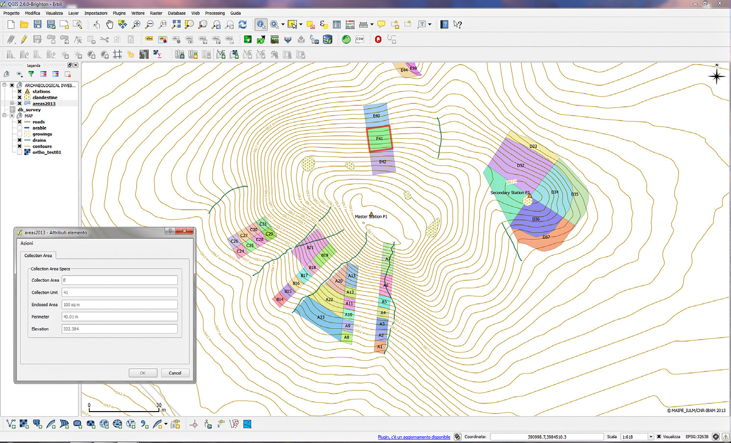 Fig. 6 – Screenshot GIS con le Collection Units.