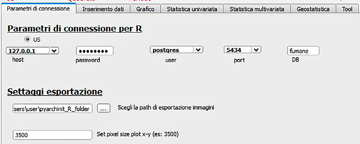 Fig. 1 – Scheda archeozoologica: sezione Parametri di connessione.