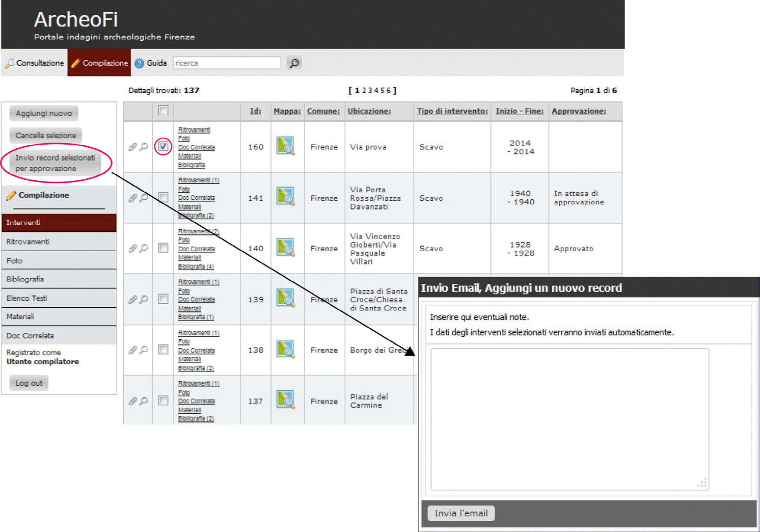 Fig. 6 – Condivisione del dataset previa approvazione della Soprintendenza.