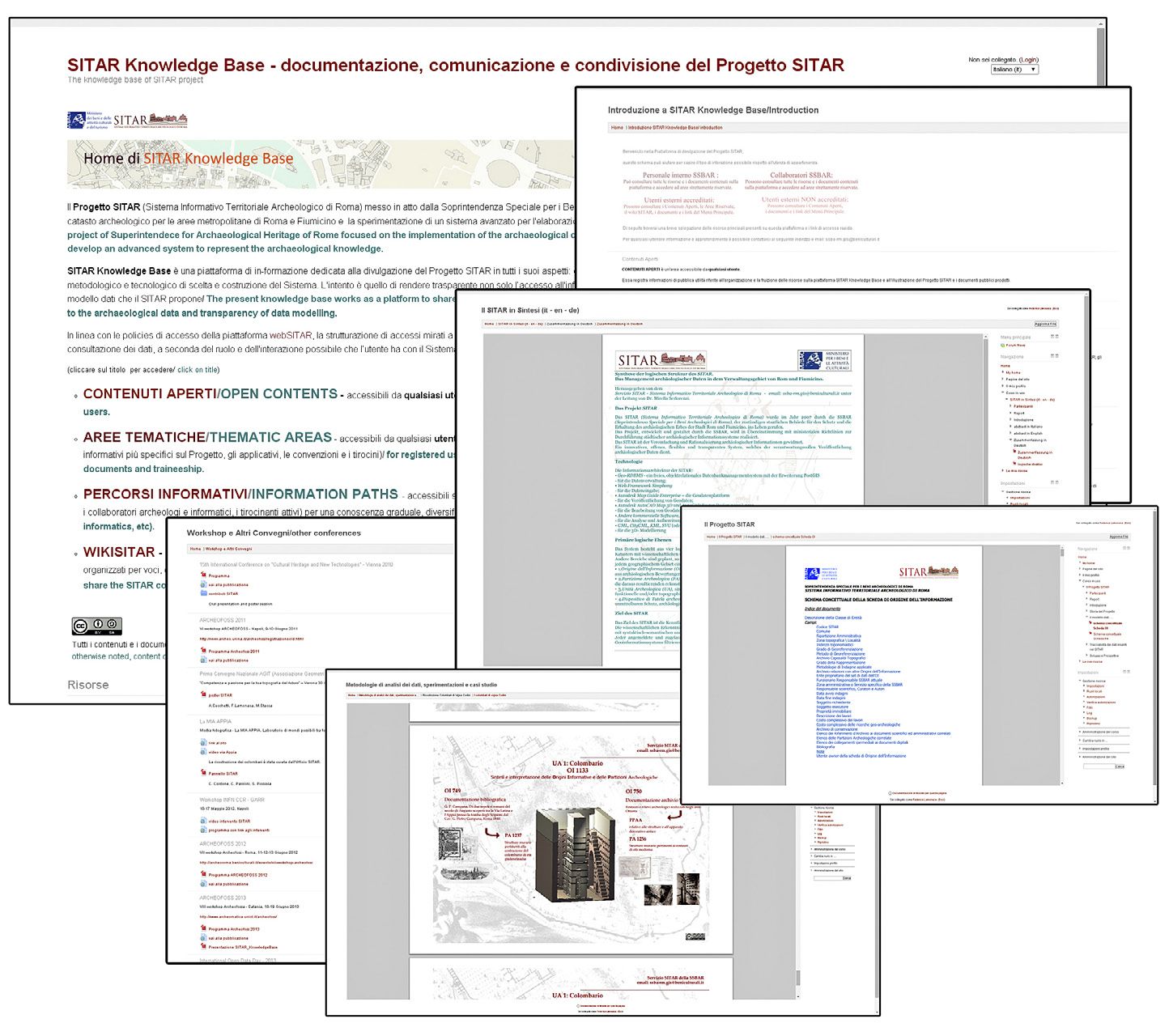 Fig. 1 – Esempio delle pagine dei contenuti della knowlege base SITAR.