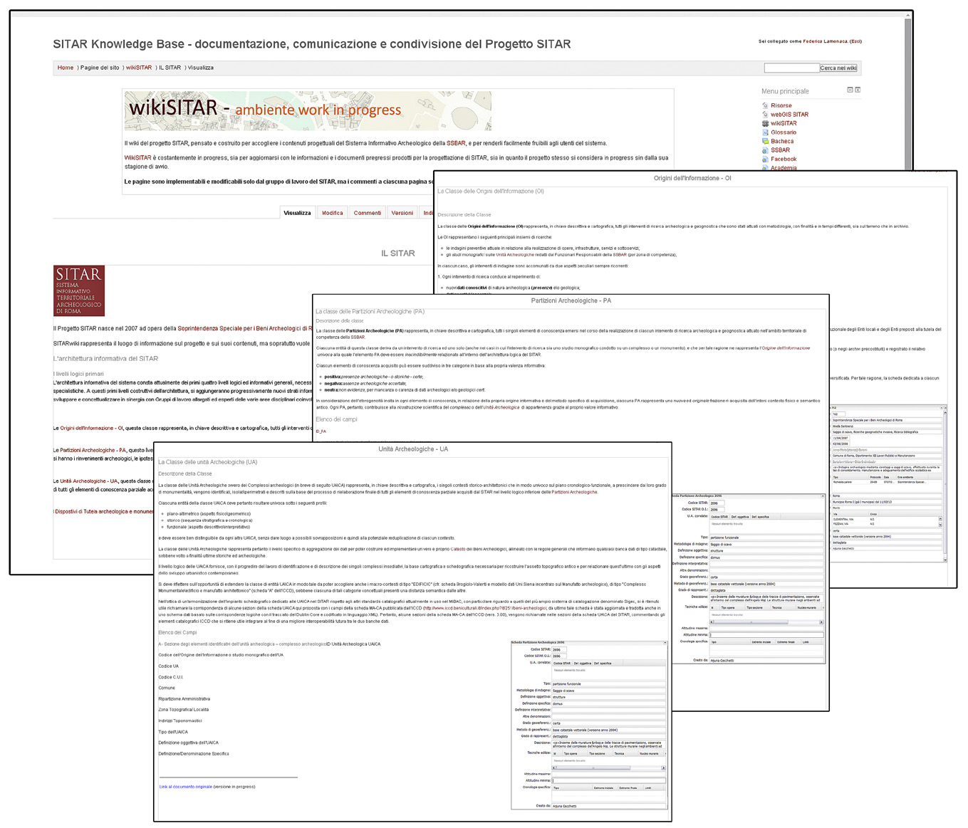 Fig. 2 – Esempio di navigazione del wiki-SITAR.