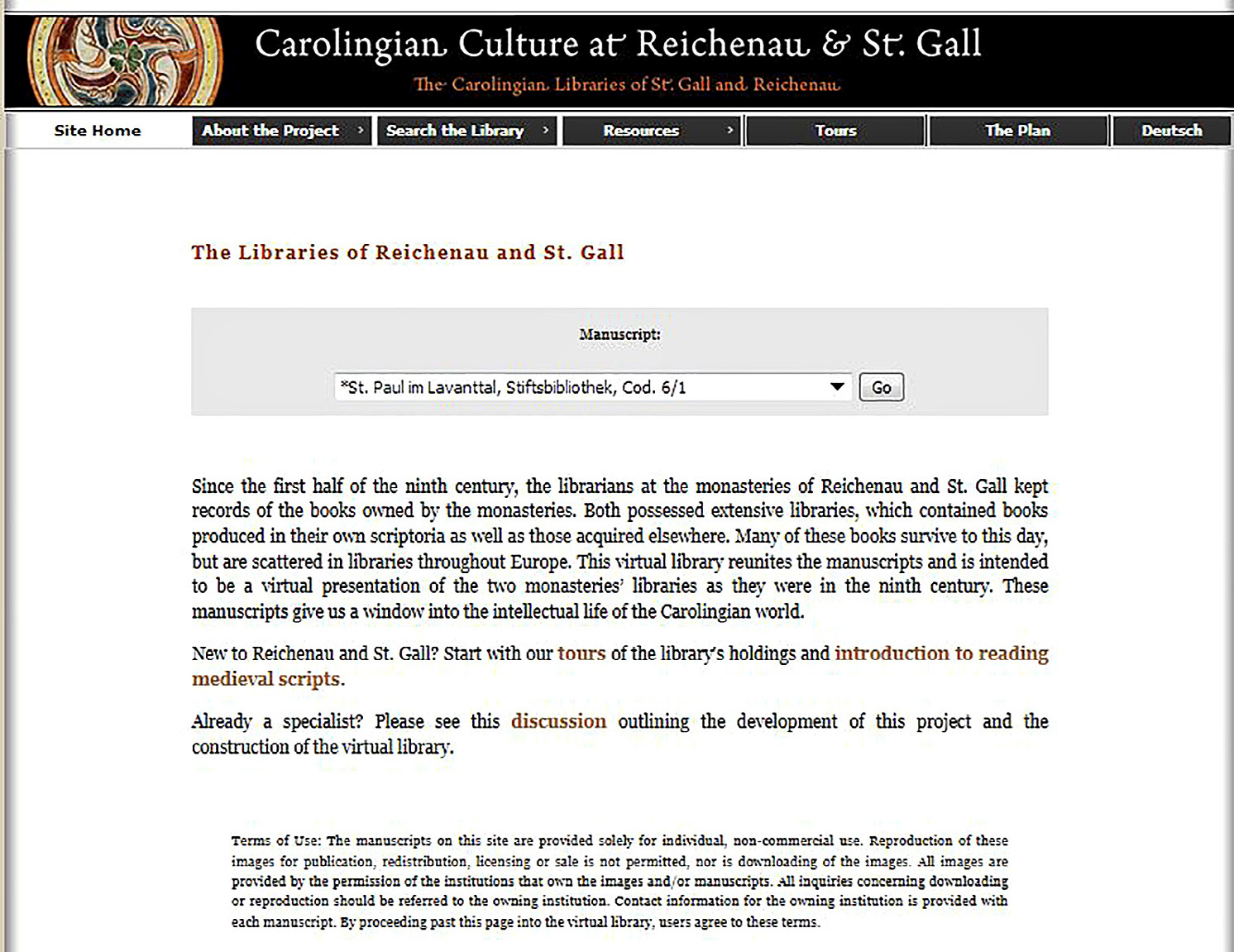 Fig. 4 – Portal to Manuscript images and databases.