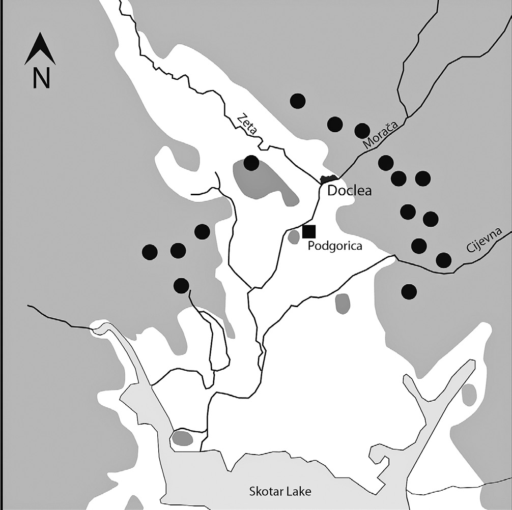 Fig. 4 – Gradinas in the Zeta plain (modified after Della Casa 1996, fig. 7).