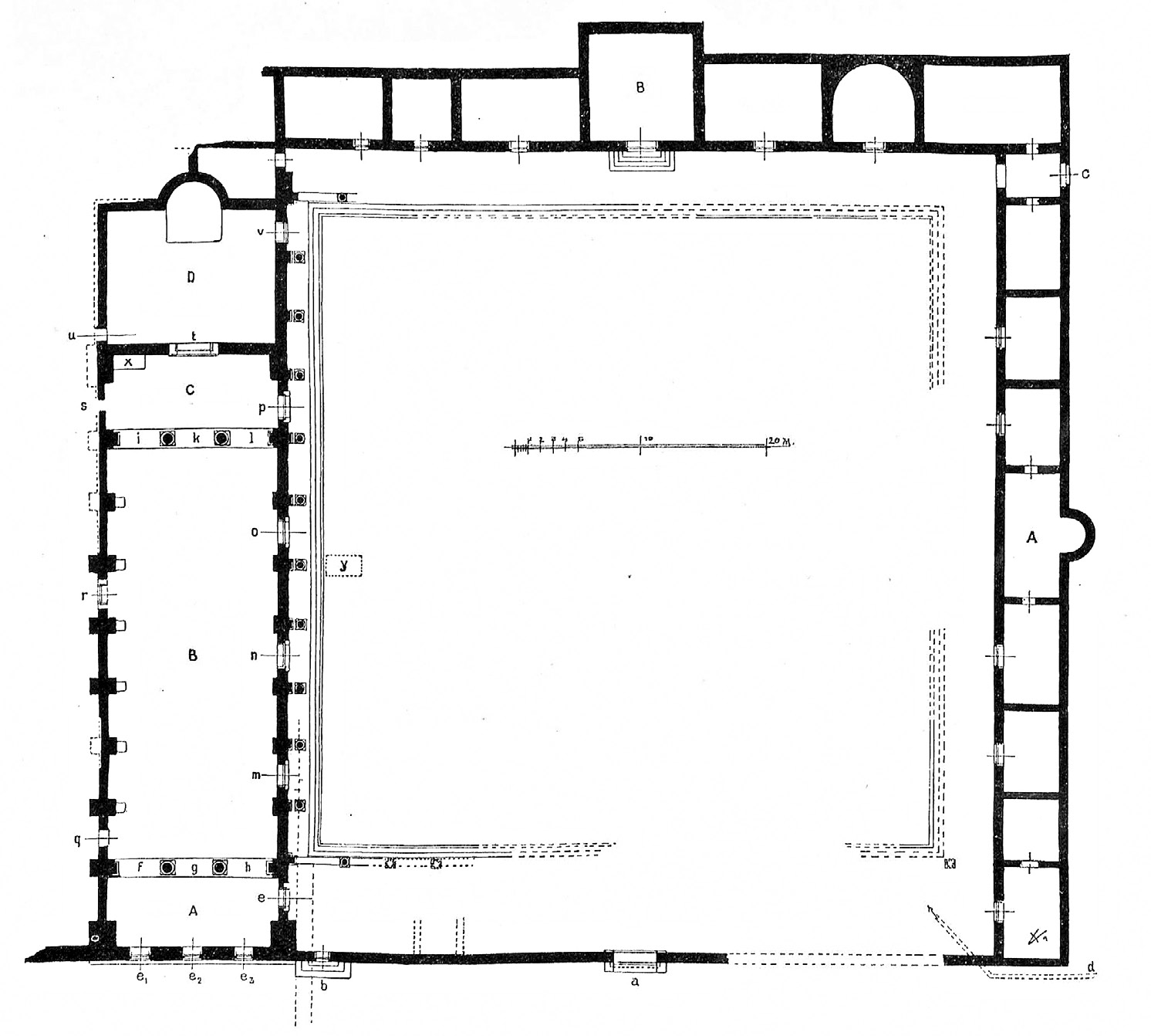 Fig. 2 – Doclea, plan of the forum (after Sticotti 1913, fig. 57).