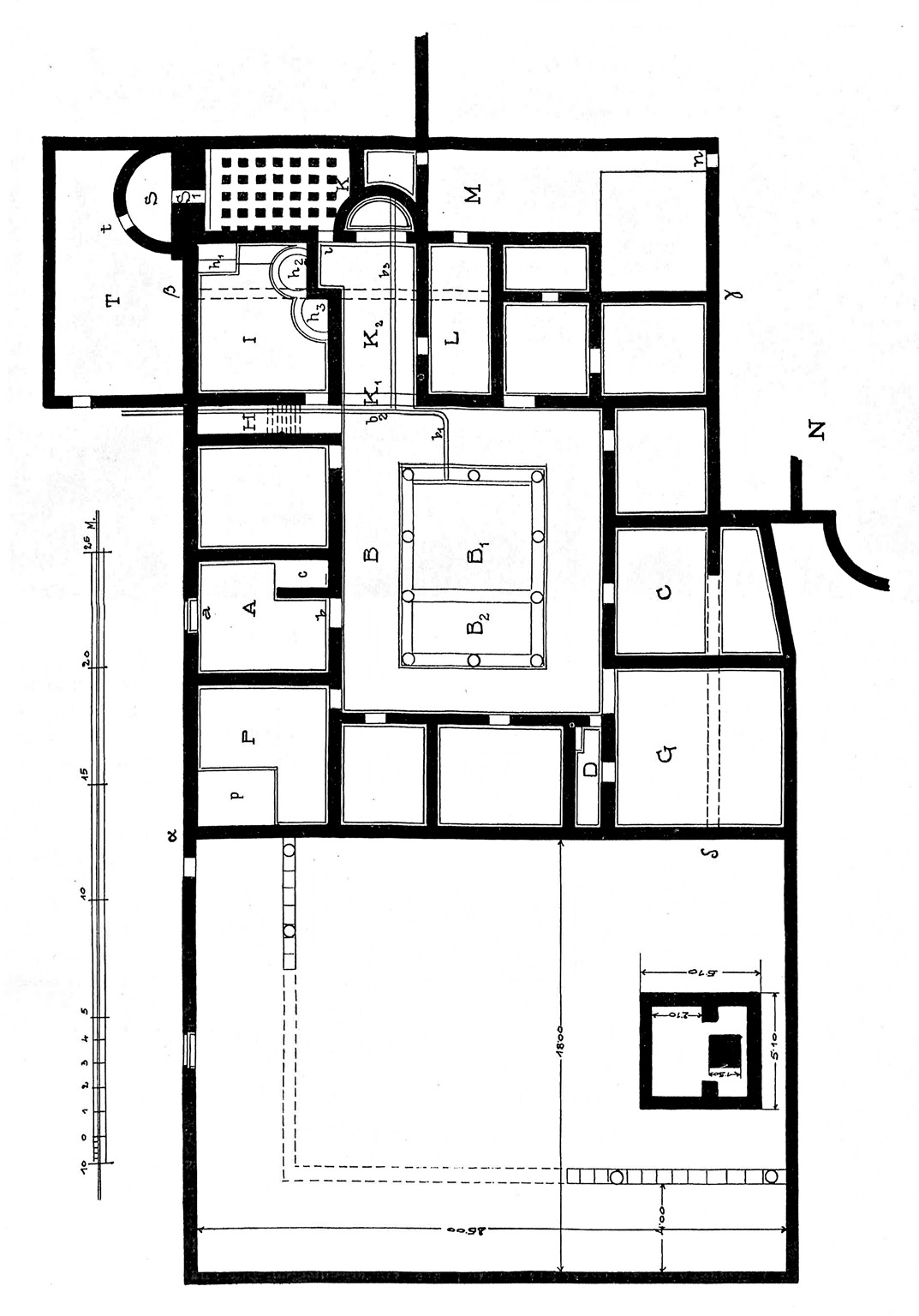 Fig. 7 – Doclea, plan of the private house (after Sticotti 1913, fig. 37).