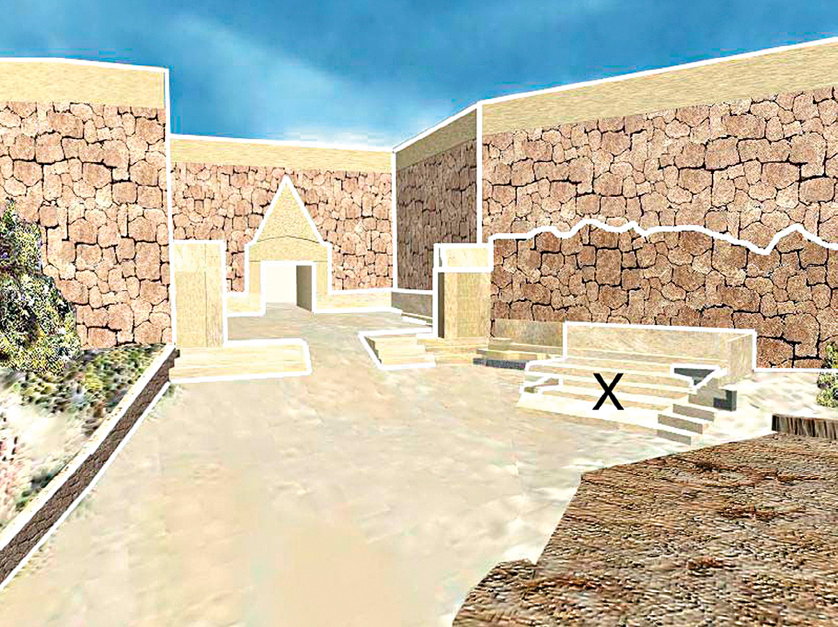 Fig. 41 – Page intérieure de la revue Internet Archaeology en 2000: extrait d’un modèle 3D de l’Acropole d’Athènes, états antérieurs des Propylées (Eiteljorg II 2000).