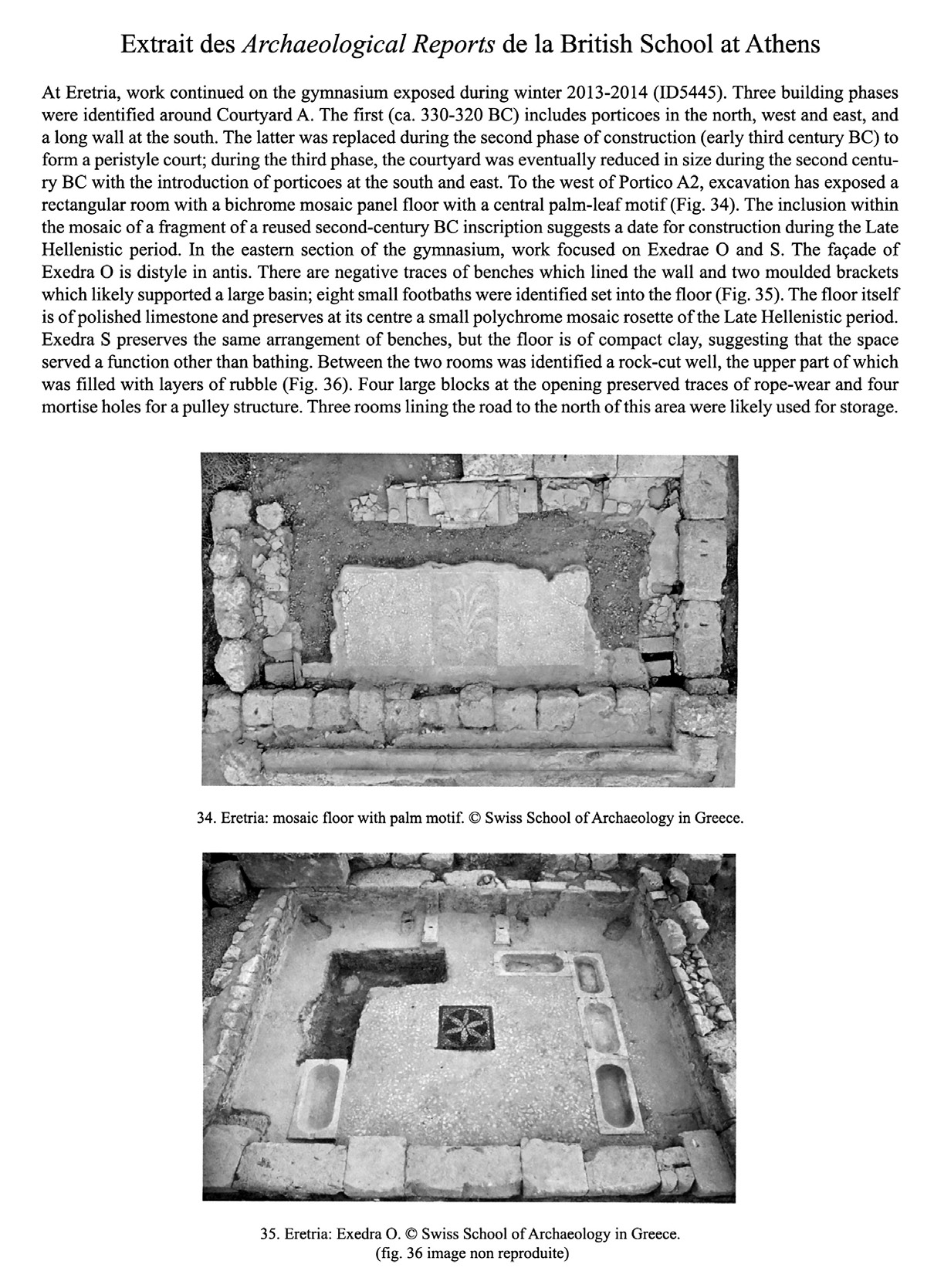 Fig. 70 – Notice de ces mêmes fouilles dans la revue papier (cfr. Fig. 69). L’identifiant “ID5445” est le repère pour passer de la revue au site web (“Archaeological Reports”, 62, 36-38, fig. 34-35).