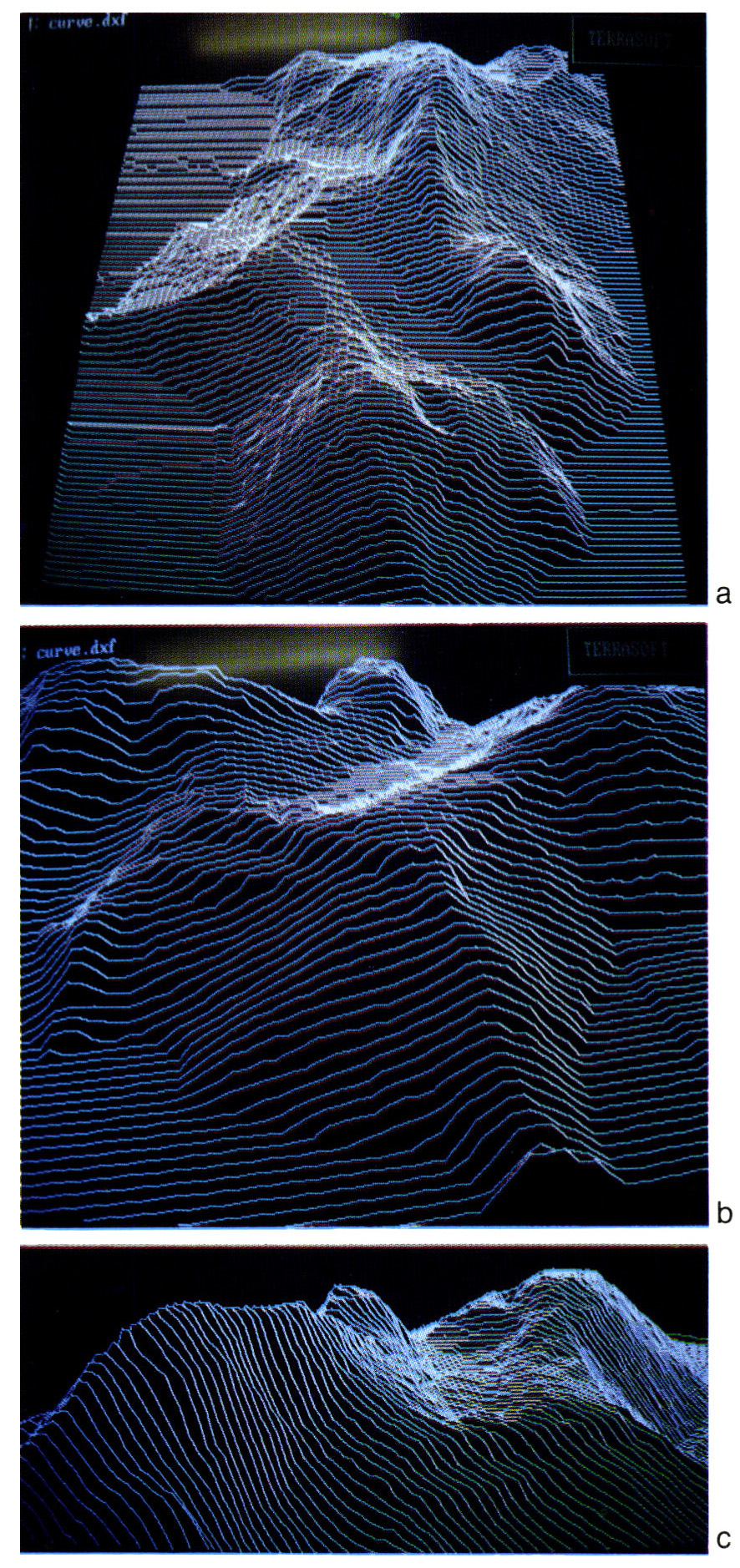 Tav. Xa-c - Alba Fucens, vedute prospettiche ottenute dalla elaborazione della restituzione fotogrammetrica.