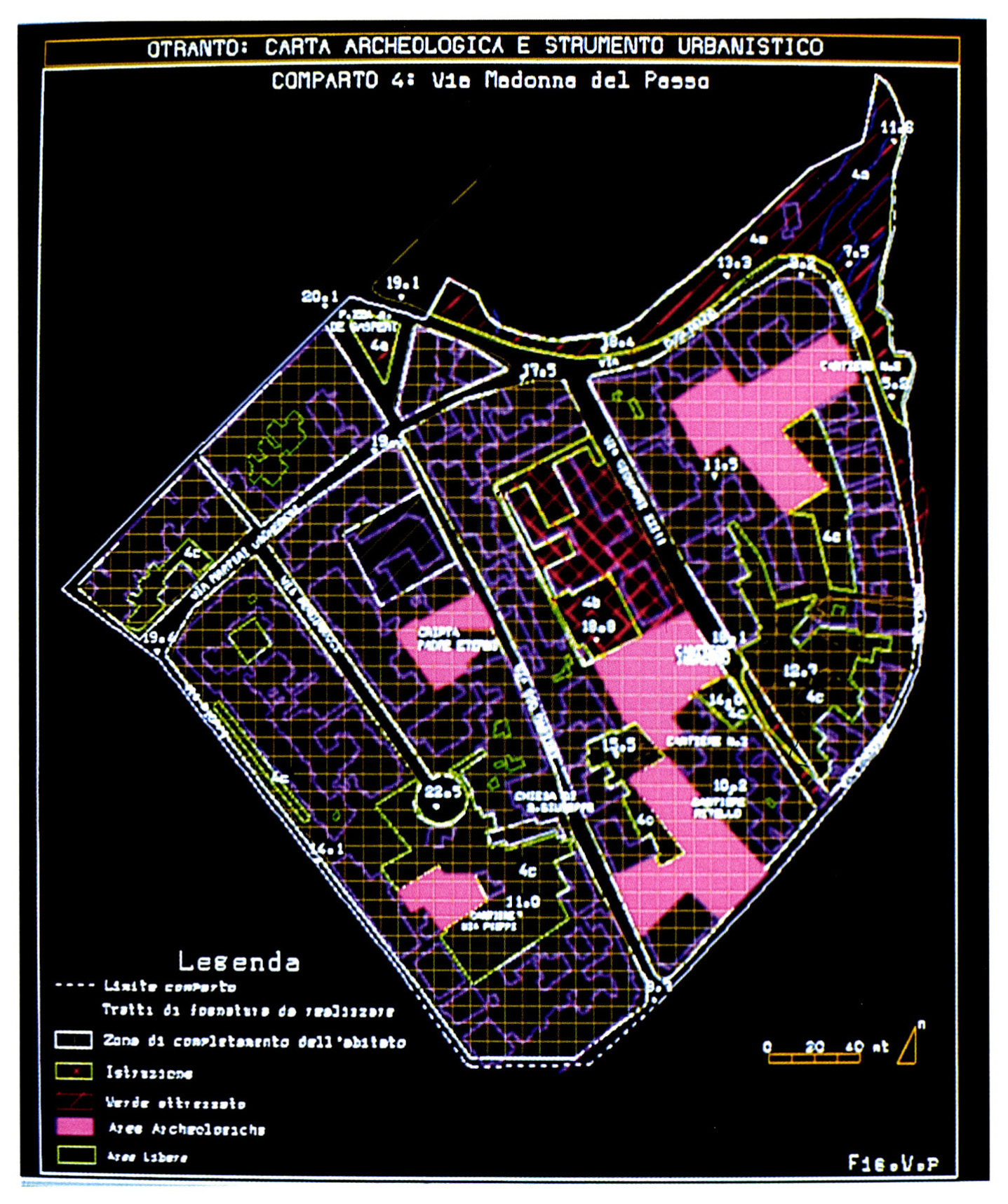 Tav. XVIII - Otranto. Dettaglio della carta di rischio.